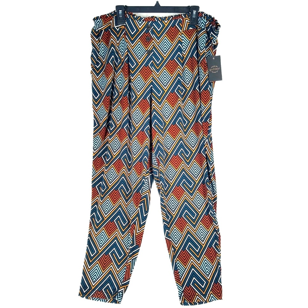 Goddess Pants Women's Plus Size 3X Elastic Pull-On Pockets Colorful Pattern New